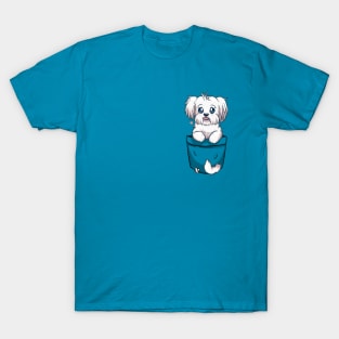 Pocket Cute Maltese Dog T-Shirt